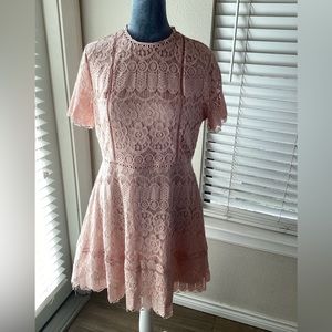 NWT Blu Pepper Pink Lace Fit & Flare Dress Size L
